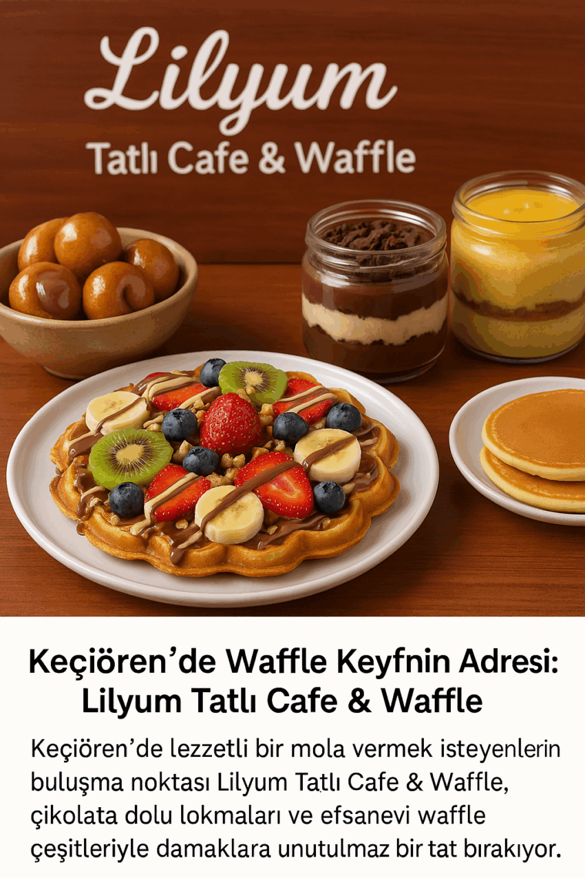 Keçiören’de Waffle Keyfinin Adresi: Lilyum Tatlı Cafe & Waffle 🍓